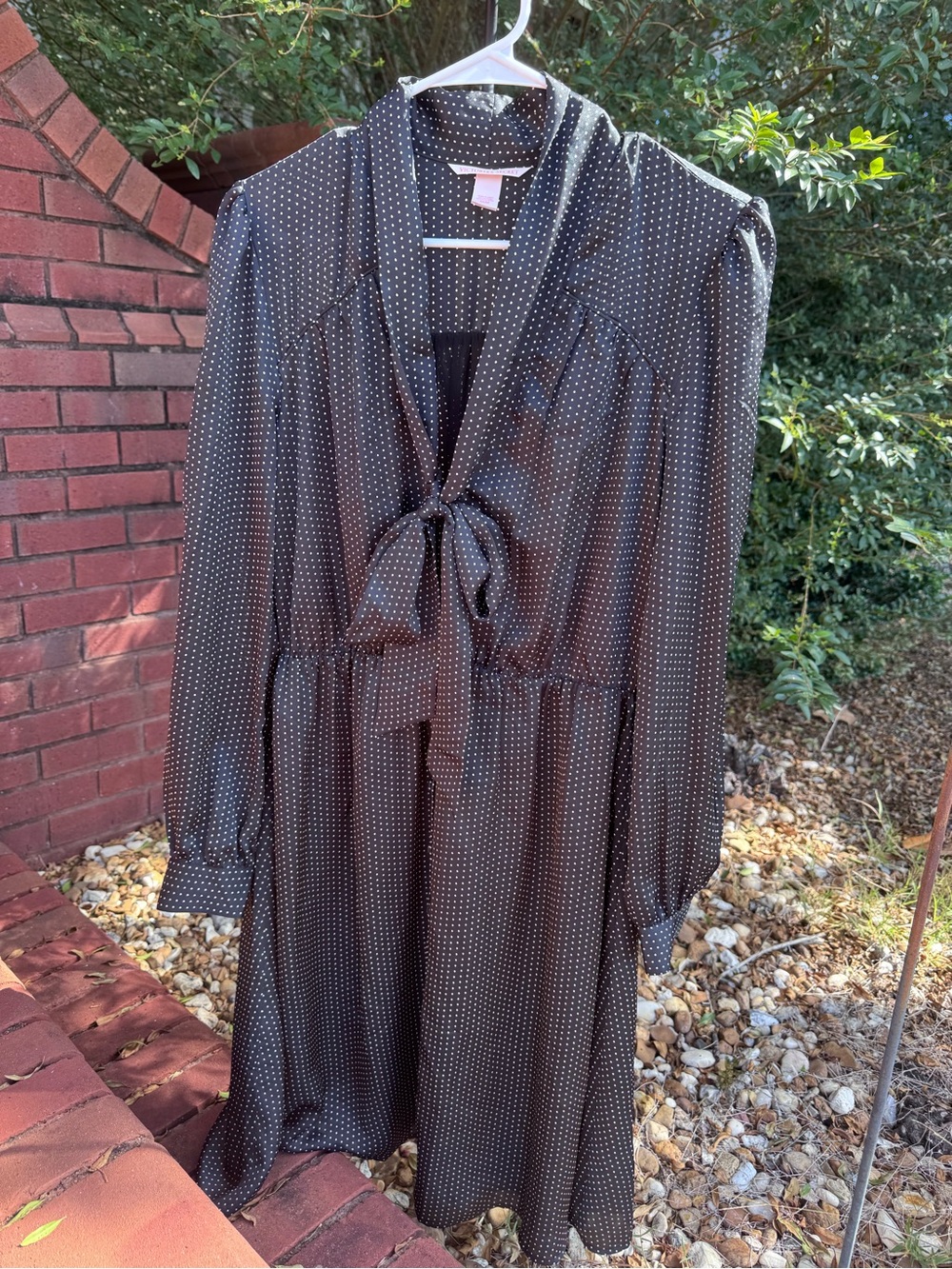 Victoria’s Secret Polka Dot Tie Neck Long Sleeve Dress Medium